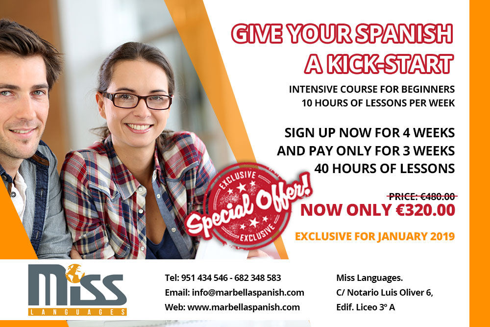 SPECIAL OFFER INTENSIVE COURSE FOR BEGINNERS - 10 HOURS OF LESSONS PER WEEK 